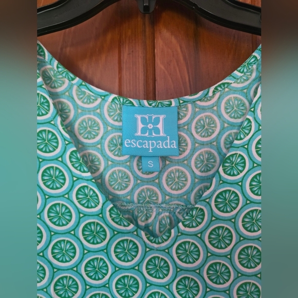 Escapada Tunic Dress Teal/Green V Neck Small Knee Length - Picture 3 of 3